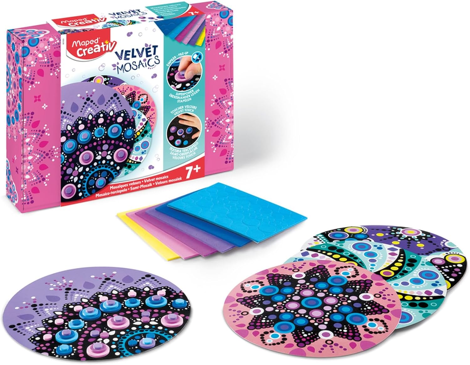 Maped CREATIV 907053 VELVET MOSAICS Bastelset, Karton, bunt, 1 Set