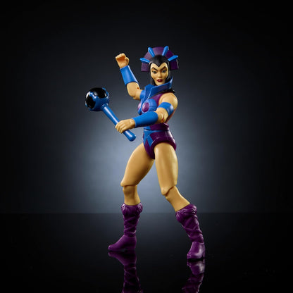 Masters of the Universe Origins Toy, Evil-Lyn Cartoon Collection Action Figure, 5.5-inch MOTU Villain, 16 Articulations, Wand & Staff & Comic, HYD35