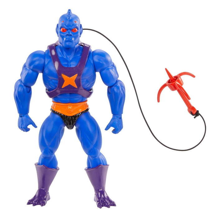 Masters of the Universe MOTU Origins Cartoon Collection Webstor, Figura de acción azul con gancho de agarre y estatua de Grimalkin, juguete regalo para niños y niñas +6 años, HYD36
