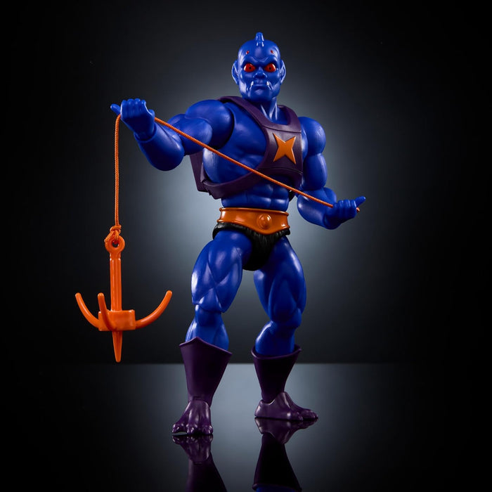 Masters of the Universe MOTU Origins Cartoon Collection Webstor, Figura de acción azul con gancho de agarre y estatua de Grimalkin, juguete regalo para niños y niñas +6 años, HYD36
