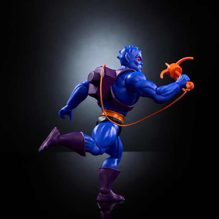 Masters of the Universe MOTU Origins Cartoon Collection Webstor, Figura de acción azul con gancho de agarre y estatua de Grimalkin, juguete regalo para niños y niñas +6 años, HYD36
