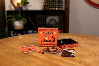 Sirens | Greek Mythology Themed Travel Size Board Game, Play Anywhere | Strategic Musical Card Drafting Game | 1-2 Players, Ages 12+ | Easy to Learn and Play for Game Night | Tiny Game Series