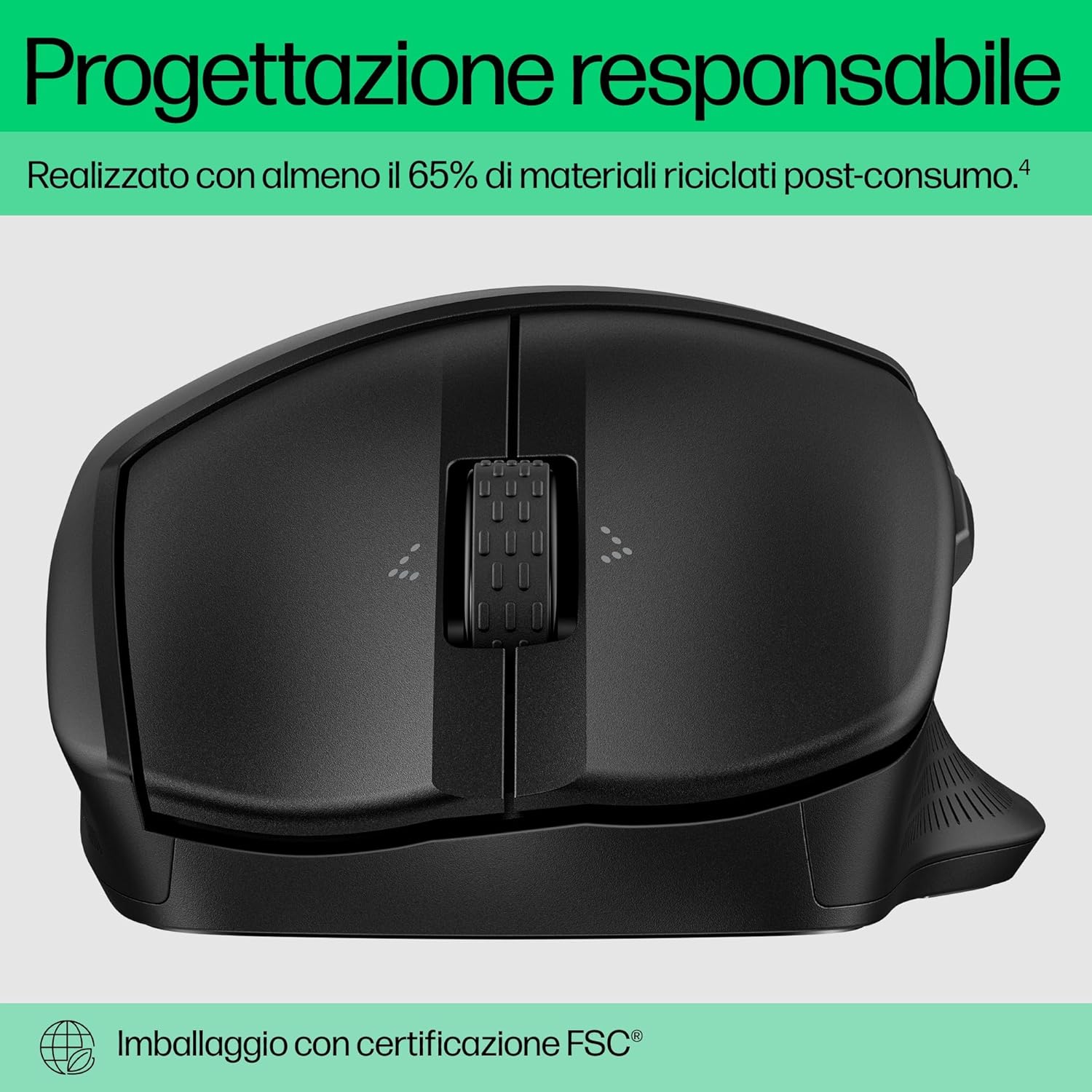 HP 480 Comfort Bluetooth Mouse | Connect up to 3 Devices | 6 Programmable Buttons | 4D Scroll Wheel | Ergonomic | 4000 DPI | Soft Side Grips | Quiet Clicks | Windows 10, 11 and macOS | Black
