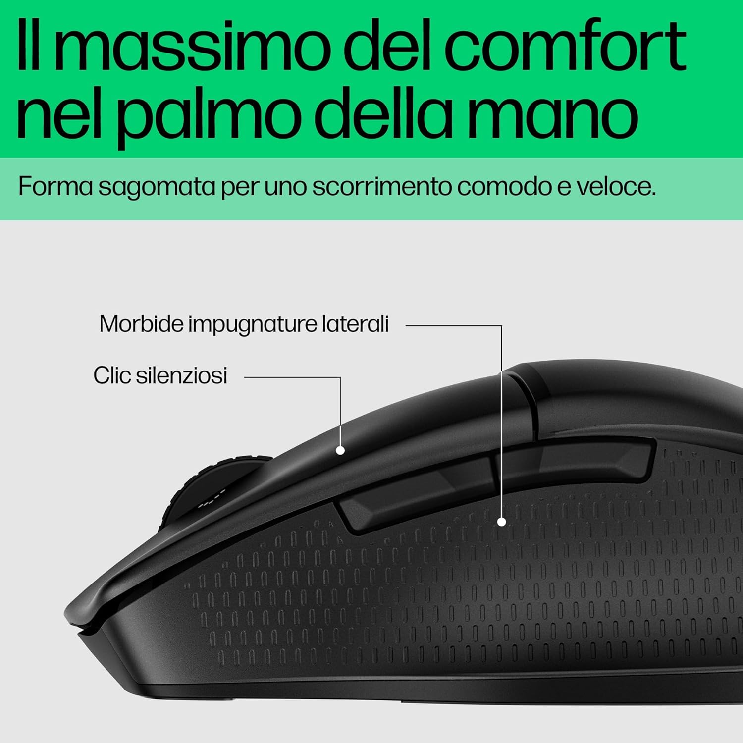 HP 480 Comfort Bluetooth Mouse | Connect up to 3 Devices | 6 Programmable Buttons | 4D Scroll Wheel | Ergonomic | 4000 DPI | Soft Side Grips | Quiet Clicks | Windows 10, 11 and macOS | Black