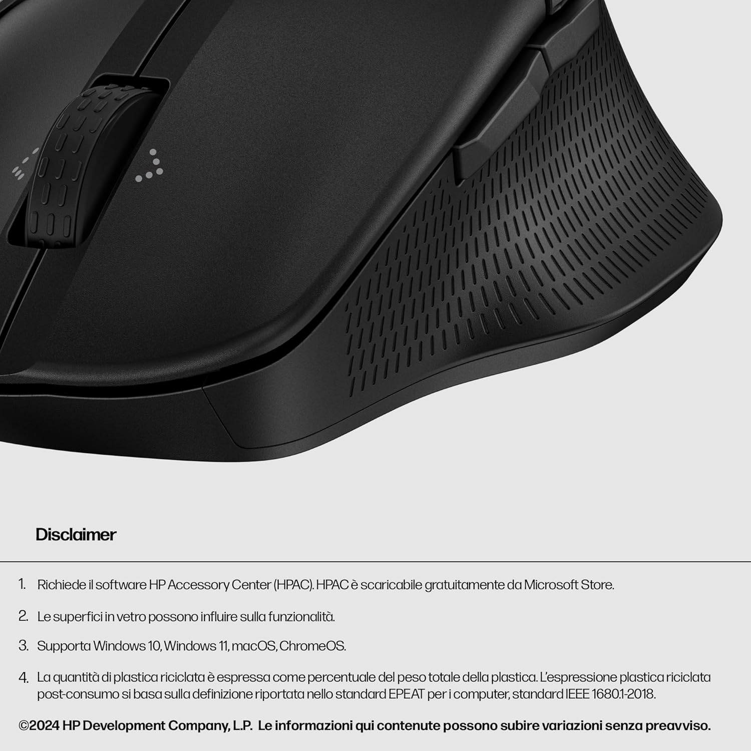 HP 480 Comfort Bluetooth Mouse | Connect up to 3 Devices | 6 Programmable Buttons | 4D Scroll Wheel | Ergonomic | 4000 DPI | Soft Side Grips | Quiet Clicks | Windows 10, 11 and macOS | Black