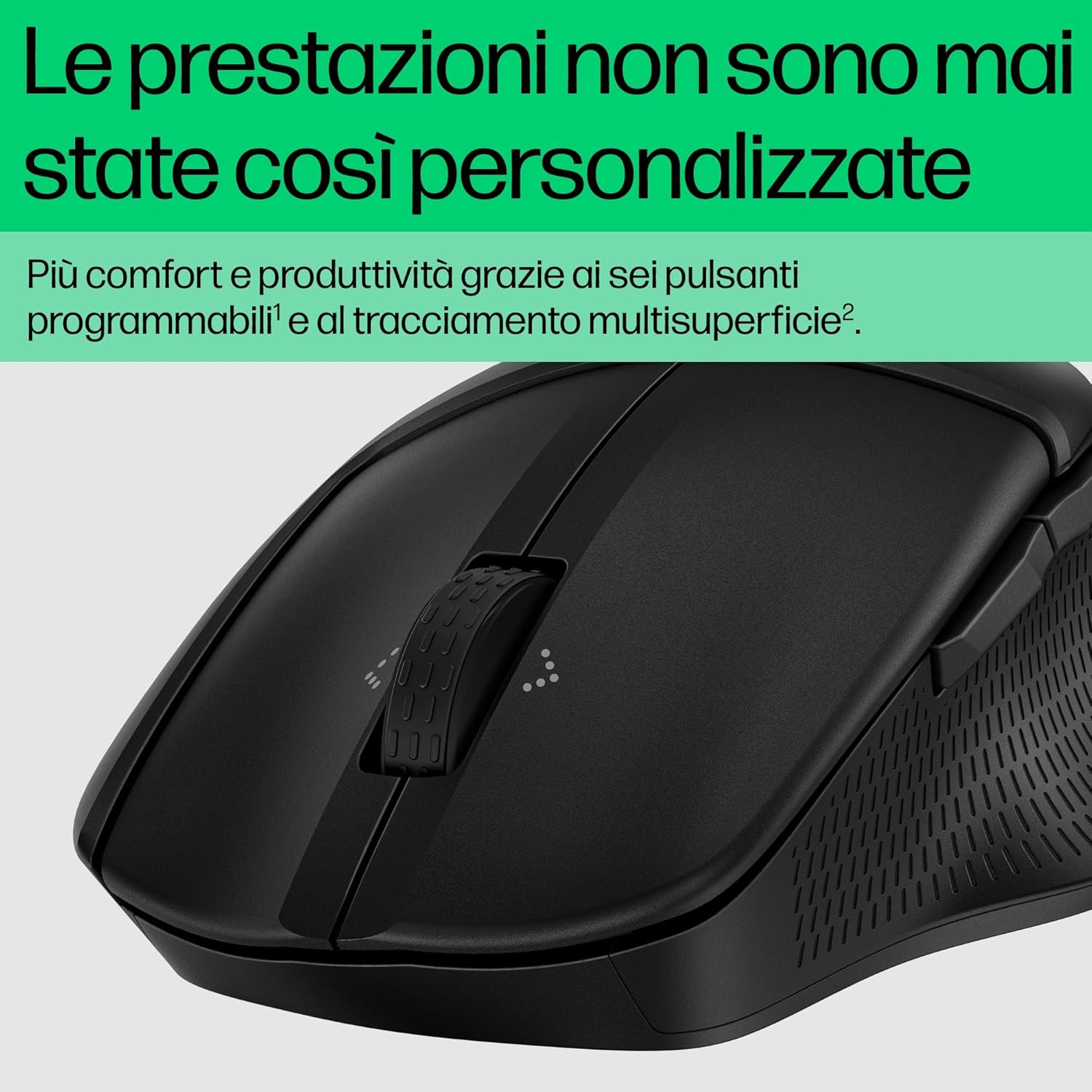 HP 480 Comfort Bluetooth Mouse | Connect up to 3 Devices | 6 Programmable Buttons | 4D Scroll Wheel | Ergonomic | 4000 DPI | Soft Side Grips | Quiet Clicks | Windows 10, 11 and macOS | Black