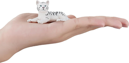 MOJO White Tiger cub lying down Wildlife Animal Model Toy Figure
