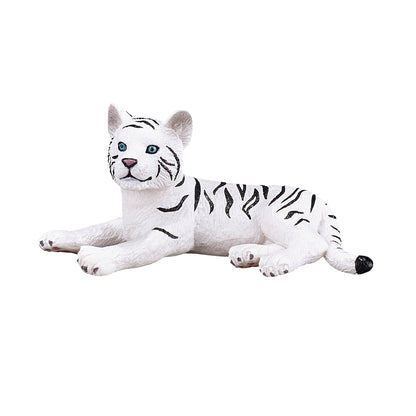 MOJO White Tiger cub lying down Wildlife Animal Model Toy Figure