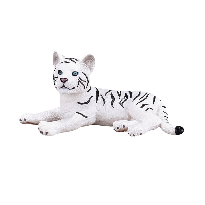 MOJO White Tiger cub lying down Wildlife Animal Model Toy Figure