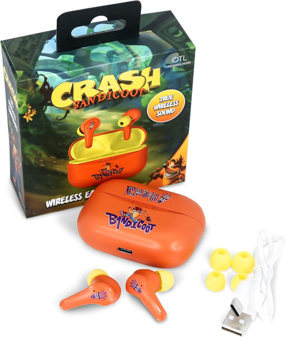 OTL Technologies CB1220 Crash Bandicoot TWS Earphones with Wireless Charging Case Orange