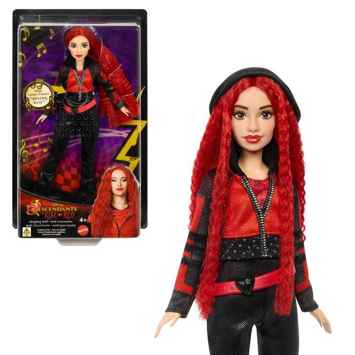 Mattel Disney Descendants 4: The Rise of Red - Doll – Singing Red Doll with Movie-Inspired Clothes & Accessories, Sings “Seeing Red”, HWT96
