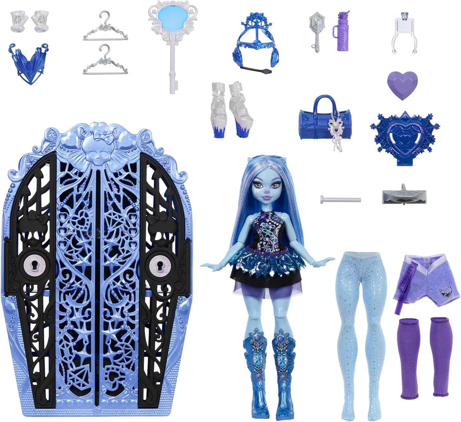 Monster High Skulltimate Secrets Doll and Accessories Set, Monster Mysteries Abbey Bominable with Dress-Up Closet and 19+ Surprises including Clothes