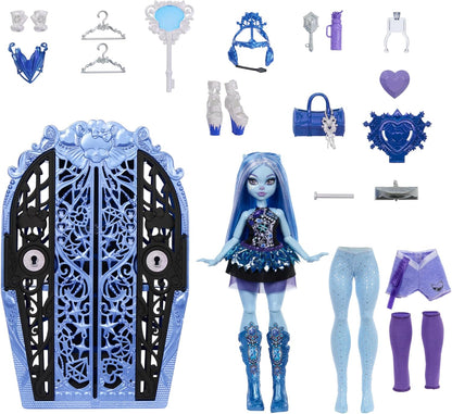 Monster High Skulltimate Secrets Doll and Accessories Set, Monster Mysteries Abbey Bominable with Dress-Up Closet and 19+ Surprises including Clothes