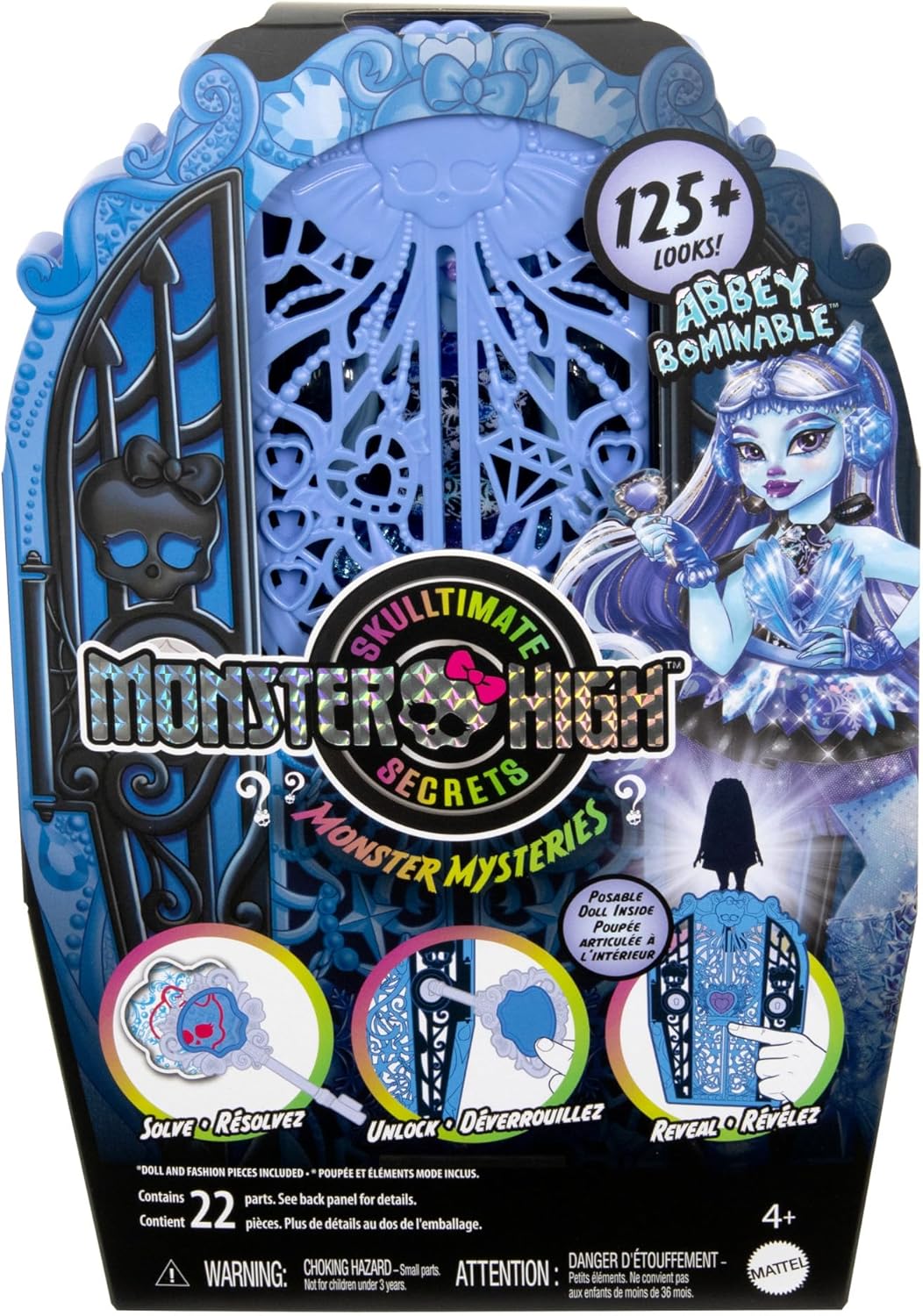 Monster High Skulltimate Secrets Doll and Accessories Set, Monster Mysteries Abbey Bominable with Dress-Up Closet and 19+ Surprises including Clothes