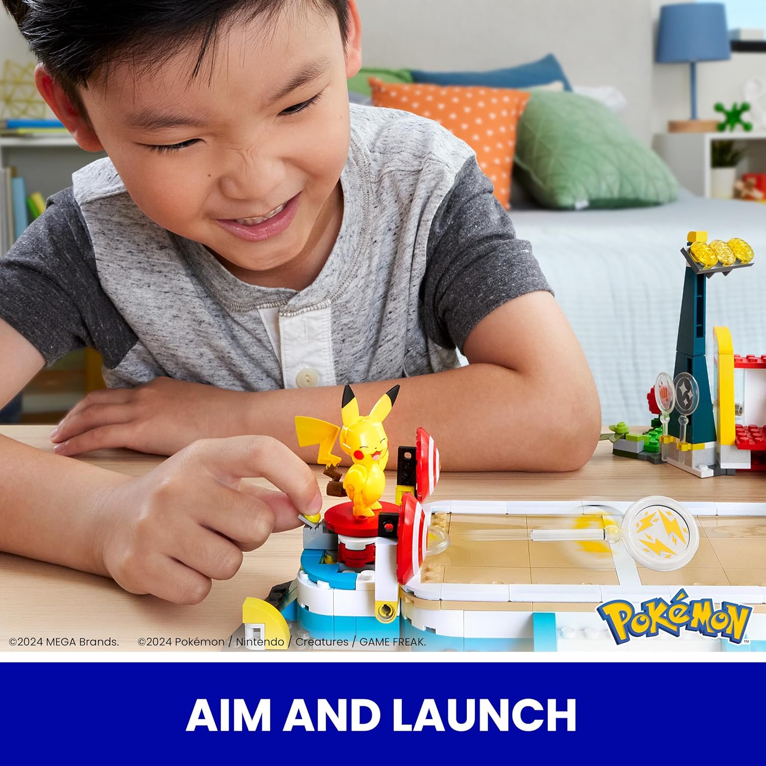 Mega Pokémon Estadio de Entrenamiento Set Figuras de acción con 5 Personajes, 1101 Bloques de construcción, Juguete +8 años (HWR82