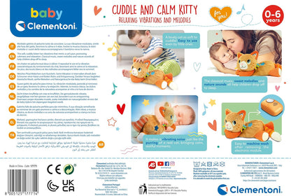 Clementoni- Soft Plush Kitty Toy: Calming Bed Time Interactive Cat Toy with Lights, Sounds Purring & Sweet Melodies for Babies (0+ Months)