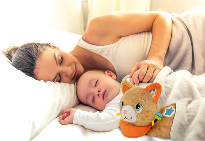 Clementoni- Soft Plush Kitty Toy: Calming Bed Time Interactive Cat Toy with Lights, Sounds Purring & Sweet Melodies for Babies (0+ Months)
