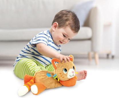 Clementoni- Soft Plush Kitty Toy: Calming Bed Time Interactive Cat Toy with Lights, Sounds Purring & Sweet Melodies for Babies (0+ Months)