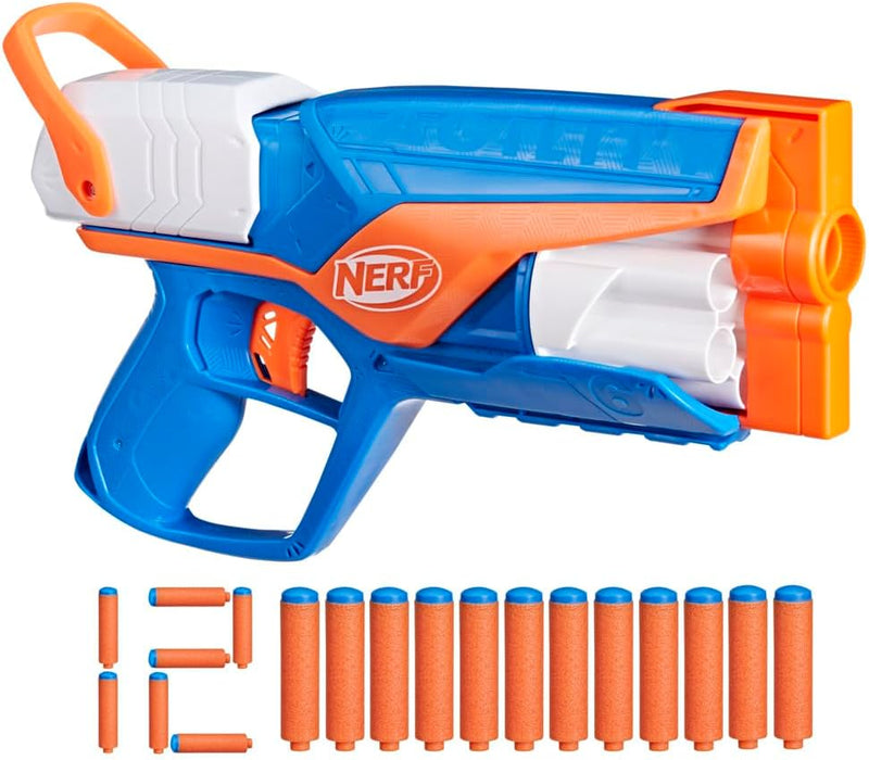 Nerf N Series Agility Blaster, leichte Bauweise mit rotierender Trommel und Spannschlitten für extra Lange Reichweite, 12 Nerf Darts, Jungen und Mädchen