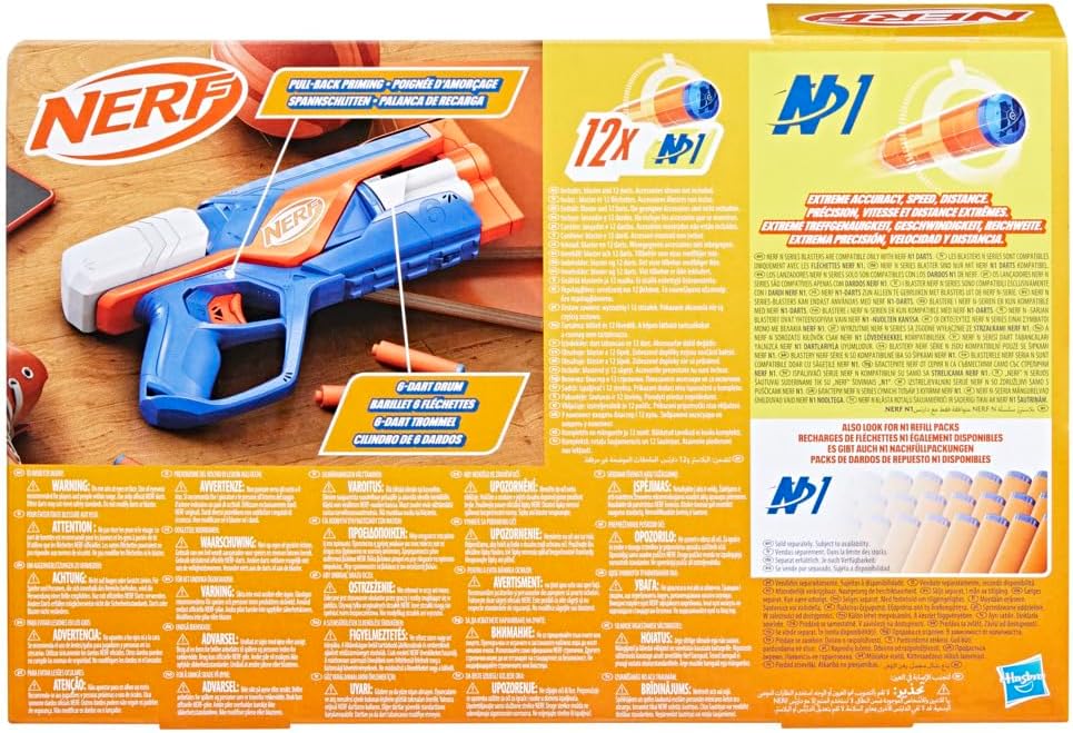 Nerf N Series Agility Blaster, leichte Bauweise mit rotierender Trommel und Spannschlitten für extra Lange Reichweite, 12 Nerf Darts, Jungen und Mädchen