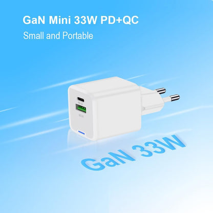 CONCEPTRONIC PD GaN 2 Port 33W USB Charger with 3 in 1 Charging Cable, USB-C x 1, USB-A x 1, QC 3.0, PPS