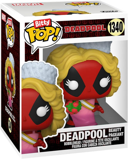 Funko Bitty Pop! Dinopool, Bitty Pop! Deadpool (Barista), Bitty Pop! Deadpool (Roman Senator), and a mystery Bitty Pop! figure - 0.9 Inch (2.2 Cm) Collectable - Stackable Display Shelf Included