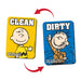 AQUARIUS Peanuts Charlie and Pig Pen Clean Dirty Double Sided Kitchen Dishwasher Magnet - with Adhesive Magnetic Plate for Non-Magnetic Surfaces - Officially Licensed Merchandise - 2.75 x 3.75 in