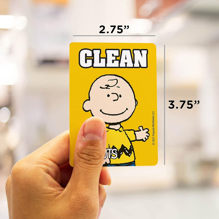 AQUARIUS Peanuts Charlie and Pig Pen Clean Dirty Double Sided Kitchen Dishwasher Magnet - with Adhesive Magnetic Plate for Non-Magnetic Surfaces - Officially Licensed Merchandise - 2.75 x 3.75 in