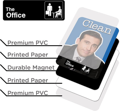 GAMAGO The Office Dishwasher Magnet - Michael and Dwight Double Sided Clean Dirty Magnet Sign Indicator - Officially Licensed Merchandise & Collectibles