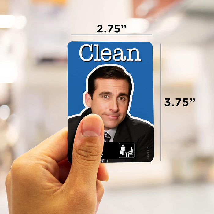 GAMAGO The Office Dishwasher Magnet - Michael and Dwight Double Sided Clean Dirty Magnet Sign Indicator - Officially Licensed Merchandise & Collectibles