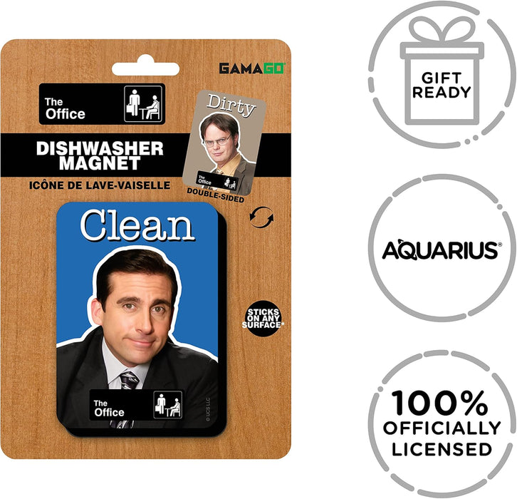 GAMAGO The Office Dishwasher Magnet - Michael and Dwight Double Sided Clean Dirty Magnet Sign Indicator - Officially Licensed Merchandise & Collectibles