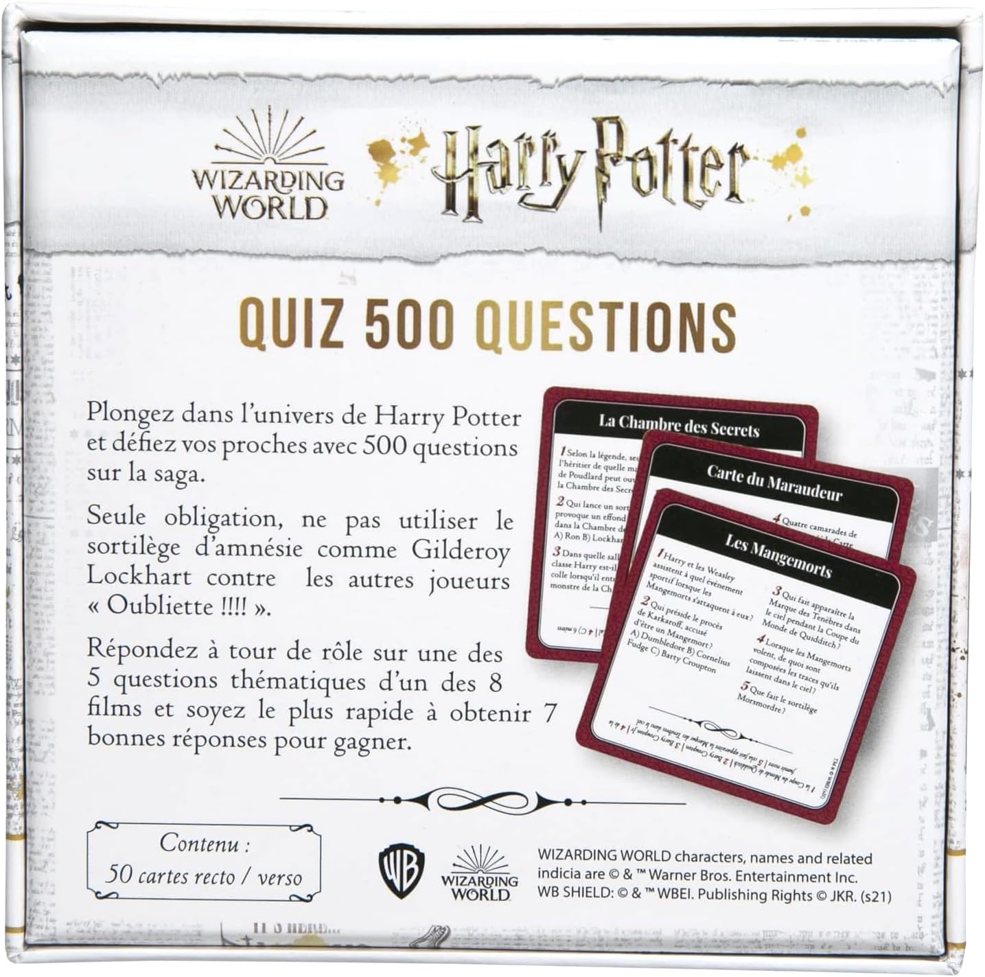 Topi Games - Harry Potter - Quiz 500 - Board Game - Card Game - Family - from 7 Years - 2-8 Players - HP-QU5-MI-108901