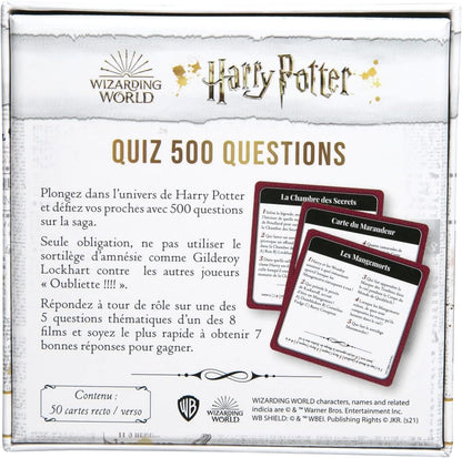 Topi Games - Harry Potter - Quiz 500 - Board Game - Card Game - Family - from 7 Years - 2-8 Players - HP-QU5-MI-108901