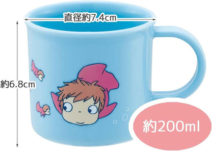 Skater KE5AAG-A Antibacterial Cup, Ponyo on the Cliff, Studio Ghibli, 6.8 fl oz (200 ml), Dishwasher Safe, Made in Japan