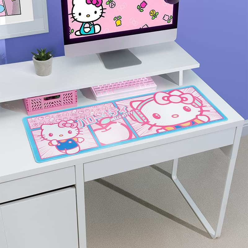 Hello Kitty Desk Mat - Officially Licensed Sanrio Merchandise, Large Rubber Mouse Pad with Pink Kawaii Design, Great for Gaming, Working, Functional Office Accessory | Paladone
