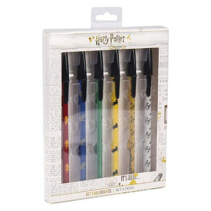 CERDÁ LIFE'S LITTLE MOMENTS, Set de Bolígrafos de Color Negro de Harry Potter-Licencia Oficial de Warner Bros unisex-adult, Multicolor, 6 Unidad (Paquete de 1