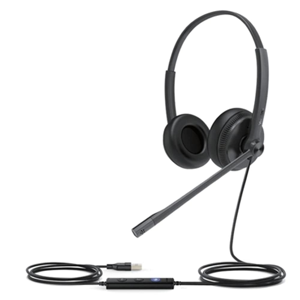 Yealink UH34 Headset Certified for Microsoft Teams USB-A Stereo Headsets with Microphone Noise Cancelling for Call Center Business Office VoIP Phone PC Computer Headset (Lightweight Foam Earpad)