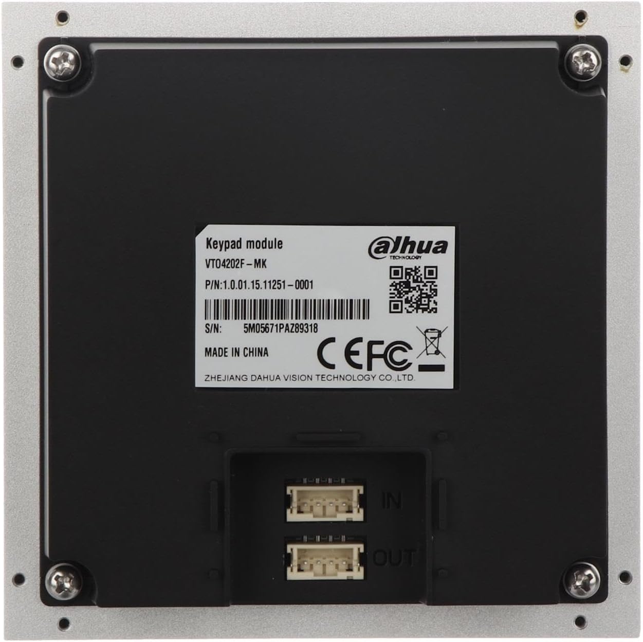DAHUA VTO4202F-MK ESTACIÓN EXTERIOR MODULAR PARA VIDEOPPORTERO IP MIT TECLADO PARA SERIES VTO4202F-X