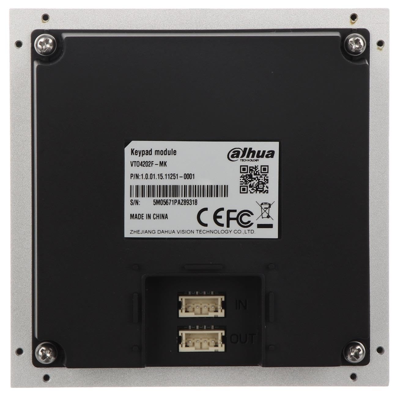 DAHUA VTO4202F-MK ESTACIÓN EXTERIOR MODULAR PARA VIDEOPPORTERO IP MIT TECLADO PARA SERIES VTO4202F-X