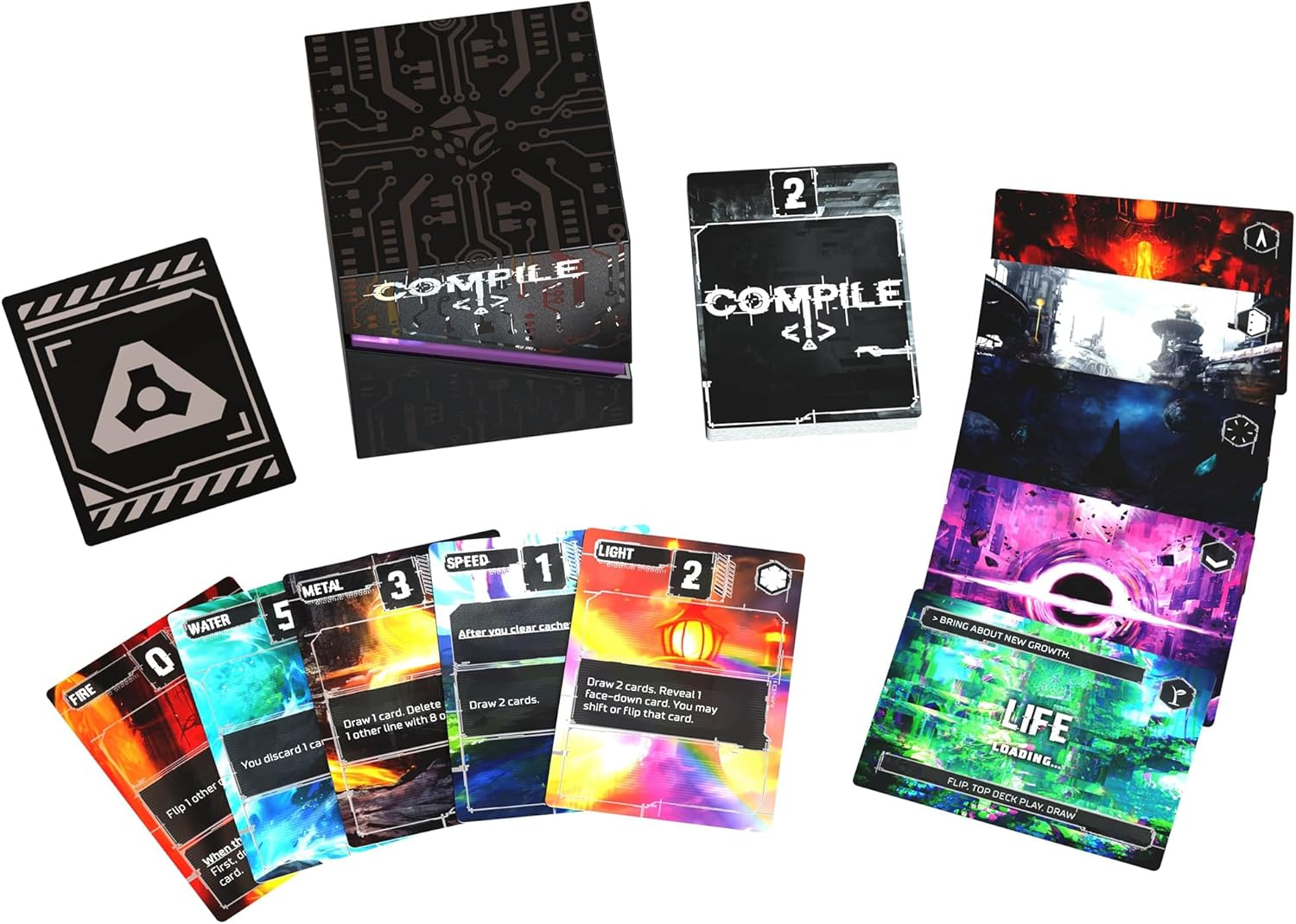 Greater Than Games: Compile: Main 1 - Area Control Strategy Card Game, Play As Competing Artificial Intelligence, Ages 14+, 2 Players, 20 Min