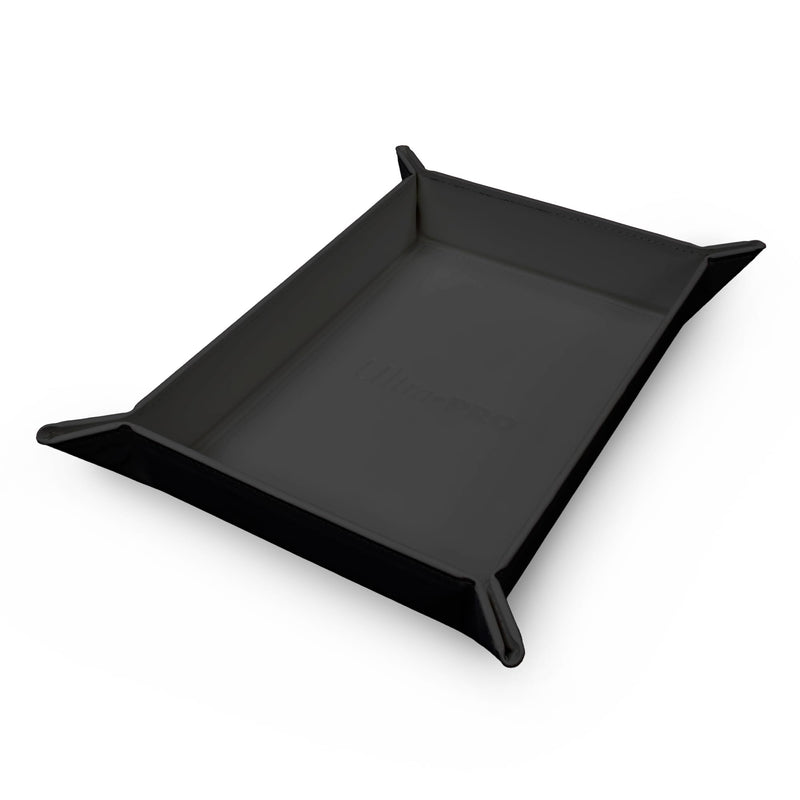 Ultra PRO - Vivid Magnetic Folding Dice Tray, Portable Compact Tabletop RPG Gaming Tool Accessory Durable Leatherette Foldable Dice Holder Mat - Black