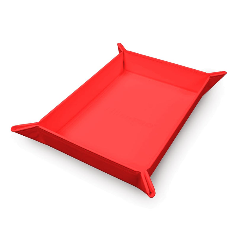Ultra PRO - Vivid Magnetic Folding Dice Tray, Portable Compact Tabletop RPG Gaming Tool Accessory Durable Leatherette Foldable Dice Holder Mat - Red