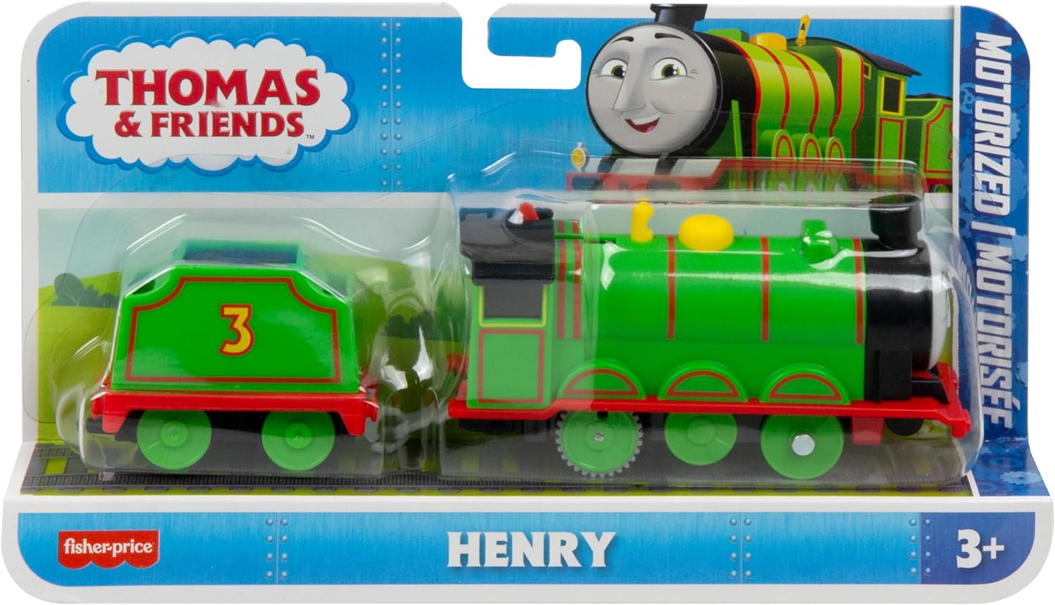 Thomas & Friends Motorized Toy Train Henry Battery-Powered Engine with Tender for Preschool Kids Ages 3+ Years, HTN40