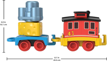 Thomas & Friends Toddler Toy My First Brake Car Bruno Push-Along Vehicle with Stacking Cargo for Preschool Kids Ages 18+ Months, HXP56