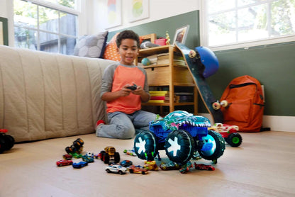 Hot Wheels Monster Trucks 1:15 Scale Mega-Wrex Alive Battery-Powered RC Vehicle with Lights & Sounds, JBD90