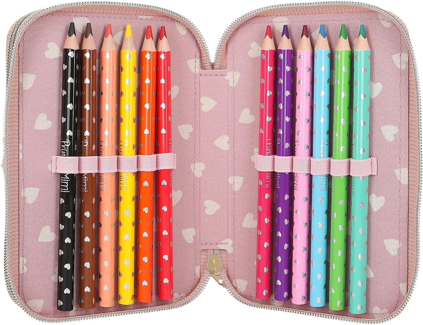 Depesche 12864 Princess Mimi Bunny Ballet - Filled 2-Compartment Pencil Case with Pink Plush Fur and Long Ears, Pencil Case with Colouring Pencils, Eraser, Sharpener and Much More