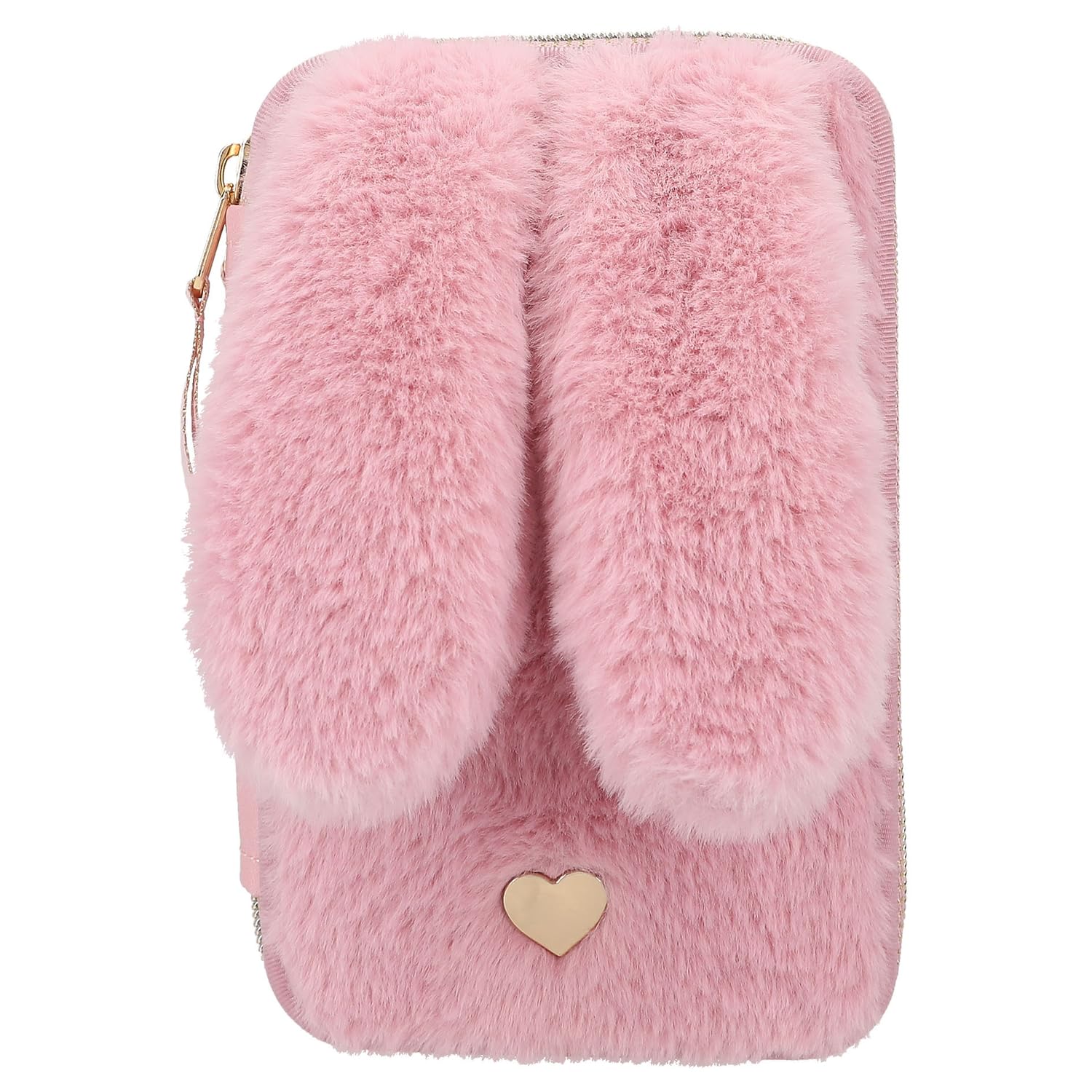 Depesche 12864 Princess Mimi Bunny Ballet - Filled 2-Compartment Pencil Case with Pink Plush Fur and Long Ears, Pencil Case with Colouring Pencils, Eraser, Sharpener and Much More