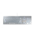 CHERRY KC 6000 SLIM, ultra-flat design keyboard, US international layout (QWERTY), wired (USB-A connection), quiet, durable key labelling, silver