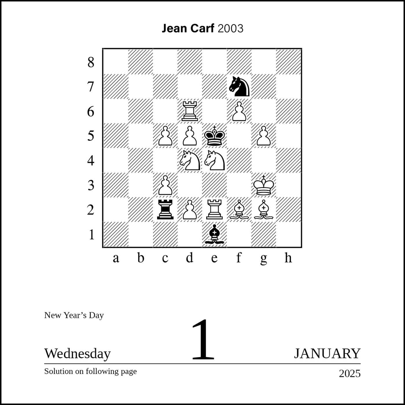Chess 2025 Day-to-Day Calendar