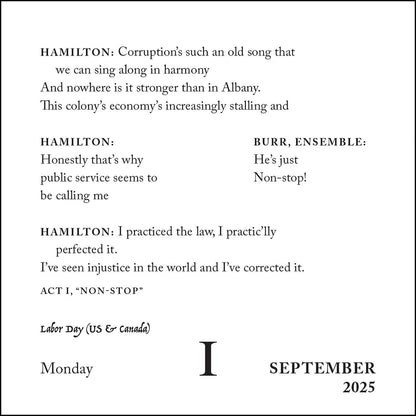 Hamilton 2025 Day-to-Day Calendar